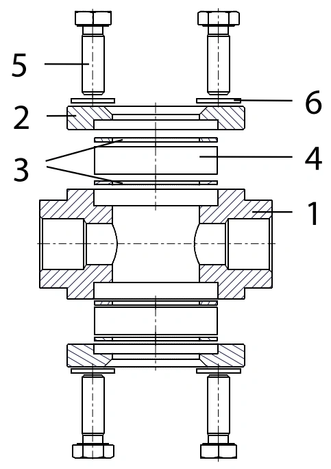 Стекло смотровое АДЛ CC03 1 1/2″ Ду40 Ру40 резьбовое корпус – углеродистая сталь, двустороннее