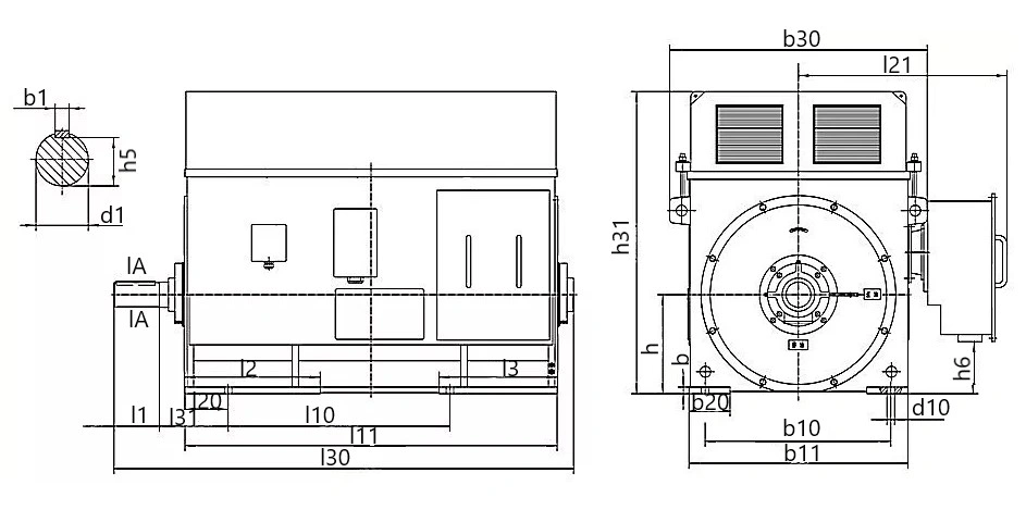Электродвигатель ЭЛМАШ А4 400C6-IM1001-400-1000 трехфазный, монтажное исполнение IM1001, мощность 400 кВт, частота вращения ~ 1000 об/мин
