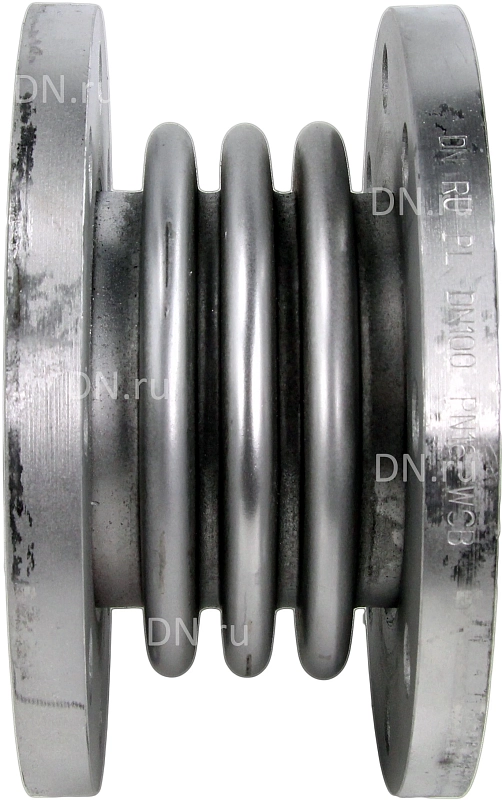 Компенсатор сильфонный осевой CB-3234-F Ду150 Ру16 фланцевый, сильфон - нержавеющая сталь SS316, осевой ход 30 мм
