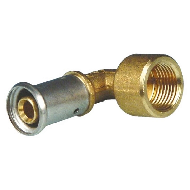 Угольник латунный HENCO 6P 90° Дн20x1/2″ Ру16 внутренняя резьба/пресс